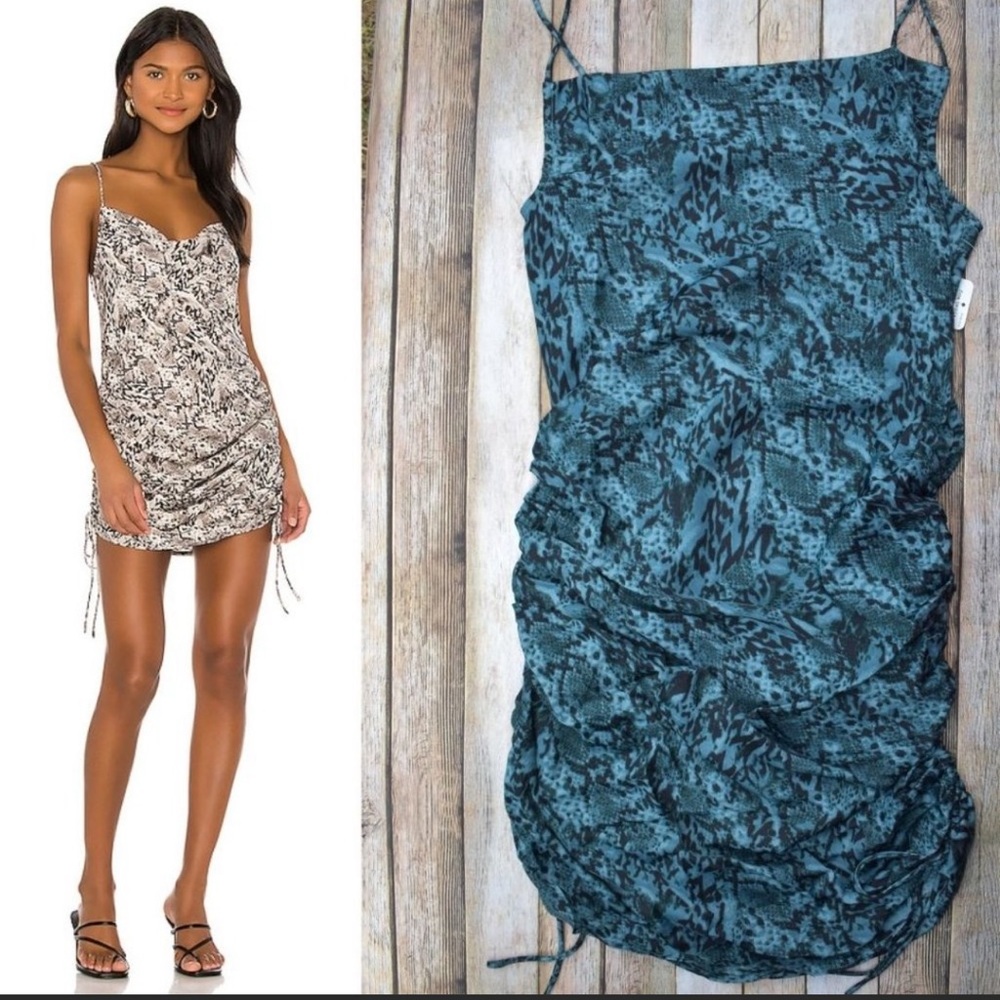 Free People Day to Night Slip Dress Indigo Snake size M NWT